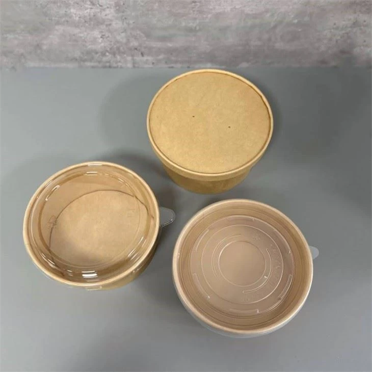 kraft food bowls with paper lids