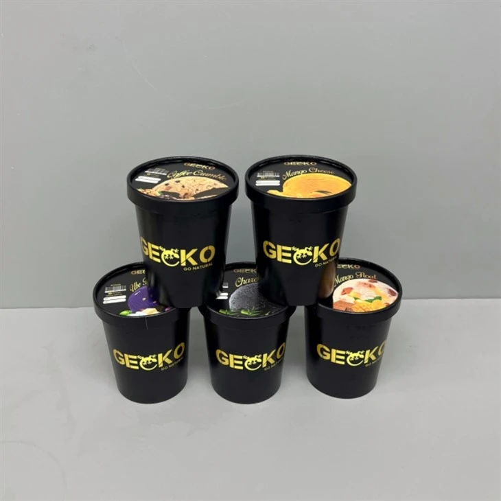 16oz ice cream paper tub with paper lid with spoon