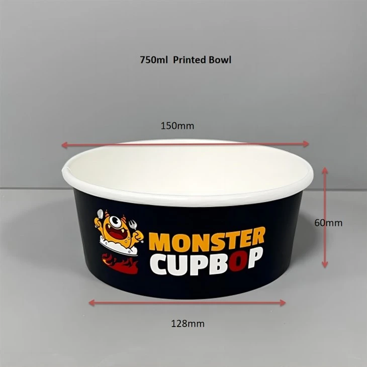 750ml miska na jídlo Kraft s průhledným víkem