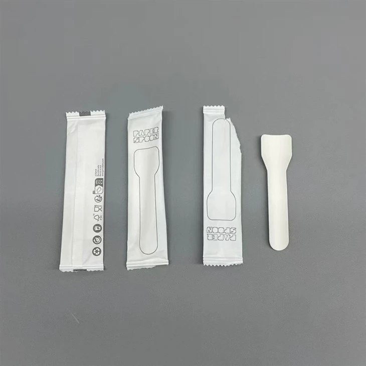 white ice cream paper spoon